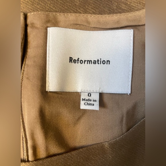 NEW Reformation Citron Mini Sleeveless Dress Brown Bronze | US 0 UK 4 - Picture 10 of 12